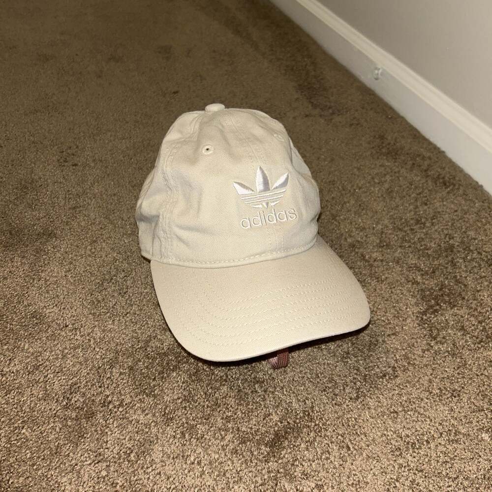 Adidas Originals Relaxed Strapback Baseball Cap Pink White Trefoil OSFM